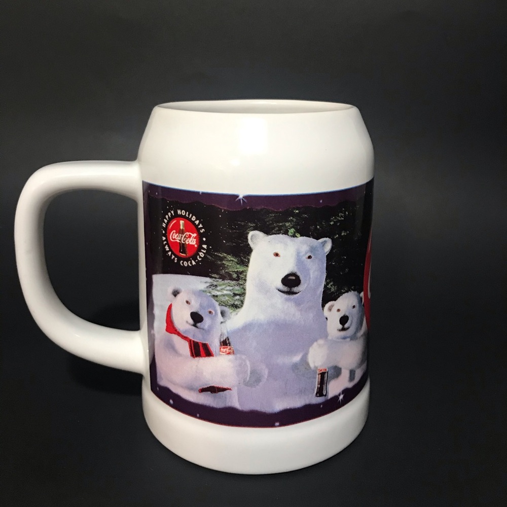 1995 COCA-COLA POLAR BEAR HAPPY HOLIDAYS  Mug